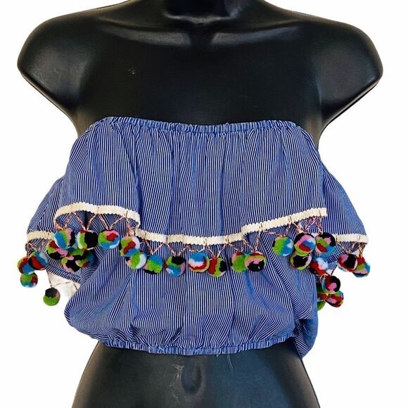Lucy Love Tapas Hour Pom Pom Top Sz XS - Picture 4 of 8